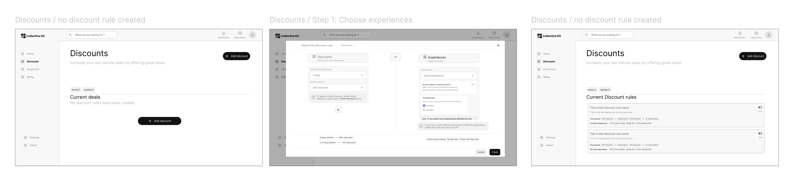 Hi-fi wireframes